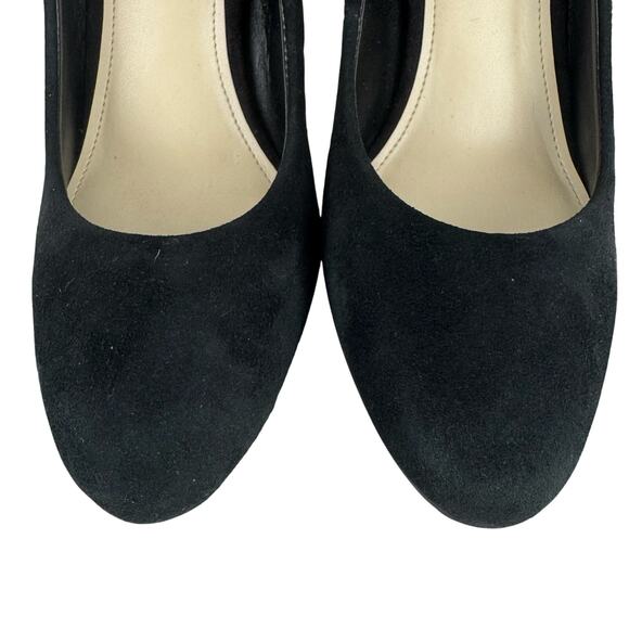 NINE WEST YUNIP 3 LEATHER ALMOND TOE BLOCK HEELS‎ IN BLACK NWOB WOMEN'S SIZE 7M - Picture 5 of 15